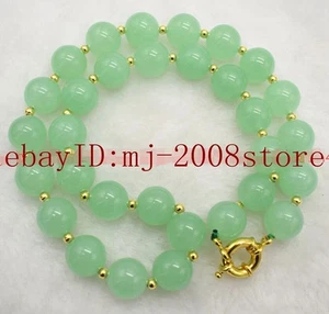Collar largo de piedras preciosas redondas de jade verde claro de 10 mm 36" AAA - Imagen 1 de 2
