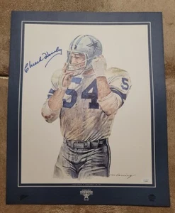 Chuck Howley 1984 Dallas Cowboys Pizza Hut Dr Pepper 16x20 Signed Auto JSA  - Picture 1 of 3