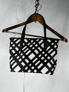 Coach Wild Plaid Bag Black Leather Mini City Zip Tote Handbag F22246 Print - Picture 1 of 20