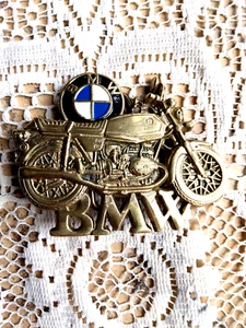 Vintage BMW Motorcycle Solid Brass Baron Belt Buckle - Picture 1 of 5