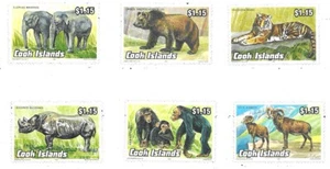 #25057 COOK ISLANDS FAUNA OF THE WORLD YV 1036-41 MNH - Picture 1 of 2