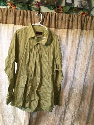 dragonfly big and tall 3X green striped shirt - Image 1 of 3