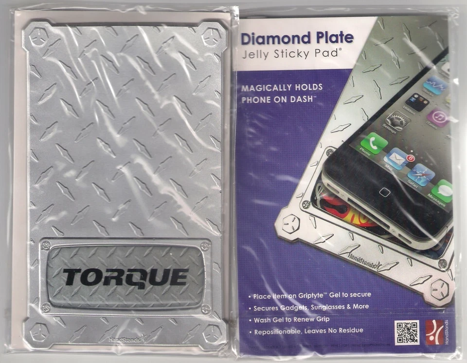 Torque DIAMOND PLATE Phone Holder Jelly Sticky Pad Gel Pad 6" NEW FREE SHIPPING - Image 1 of 1