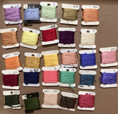 DMC Embroidery Floss Lot of 27 Labeled Cotton Thread on Cards Lot #49 - Image 1 of 4