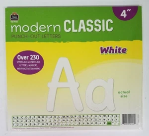 Modern Classic 4" Punch-Out Letters White -Teacher Created Resources - Picture 1 of 1