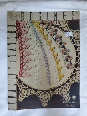 Vintage Crochet Patterns Edgings Tatting Hair Pin Lace Magazine Book  - Image 1 of 4