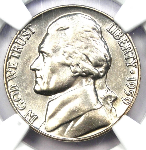 1959 Jefferson Nickel 5C Coin (1959-P) - NGC MS67+ 5FS Plus Grade - Top Pop 2/0 Cover