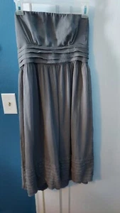 J CREW SIZE 10 MIDI DRESS below Knee, Gray, Strapless, lined - Picture 1 of 9
