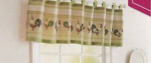 Rooster Tab Top Window Curtain Valance