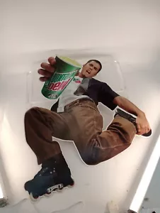 Original 23" x 23" Double Sided Cardboard "Mountain Dew" Rollerblades sign - Picture 1 of 10