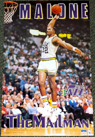Karl Malone THE MAILMAN Utah Jazz 1992 Vintage Original Starline 22x34 POSTER Cover