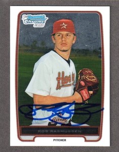 2012 BOWMAN CHROME BCP 111  Rob Rasmussen  ASTROS  SIGNED AUTOGRAPH AUTO COA
