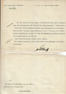 Ludolf von Estorff (1838-1912) Autogramm auf Dokument Regierungspräsident Aurich - Bild 1 von 3
