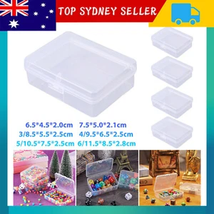 10PCS Mini Clear Plastic Small Box Hook Jewelry Earplugs Container Storage Case - Picture 1 of 8