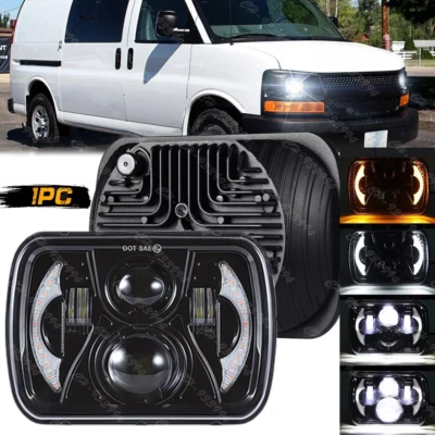 Faro LED halo DRL para Chevy Express 1500 2500 3500 Astro Cargo Van 5x7 7x6" Foto 1 de 4