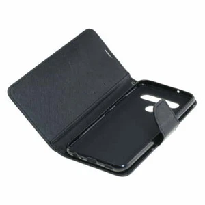 Book Case Fancy Etui Handytasche Tasche Hülle f. LG Q61 (Schwarz) - Bild 1 von 4