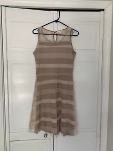 Dress Hem & Thread Dress Size Medium Stripe Polyester Mesh Lined Dress - Picture 1 of 6