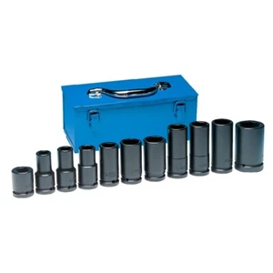GREY PNEUMATIC 8032 3/4" Drive 11 Piece Truck Wheel Impact Socket Set Warranty - Picture 1 of 4