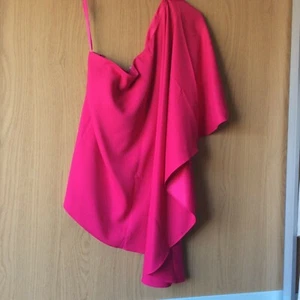 Hot pink Very one shoulder draped top size 14 new with tags - Picture 1 of 4