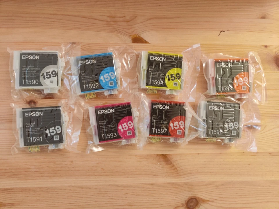 Lot of 8 Genuine Epson T159 Color Ink Cartridges Epson Stylus Photo R2000  - Image 1 of 1