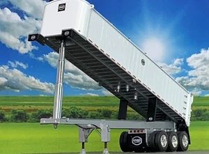 1/64 DCP WHITE MAC TRI AXLE END DUMP TRAILER W/ BLACK TARP - Picture 1 of 6