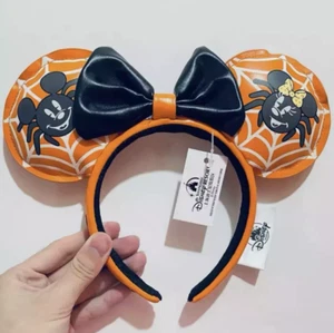 US 2023 Headband Loungefly Halloween Ears Disney Parks Mickey & Minnie Spider - Picture 1 of 6