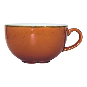 Taza de capuchino Churchill STONECAST NARANJA ESPECIADO pintada a mano apilable 12 OZ - Imagen 1 de 7