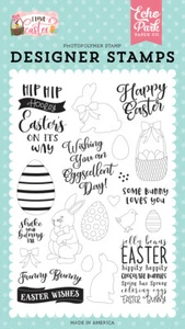Juego de estampillas transparentes Echo Park Paper I LOVE EASTER Funny Bunny (LEA205043) - Imagen 1 de 1