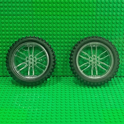 Lego Technic Motorcycle Wheels 88517 (75mm x 17mm) & Tires 11957 (100.6mm) - Image 1 of 2
