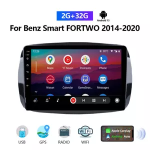 Per Smart Fortwo 453 2014-2020 Autoradio CarPlay GPS Navi Android 13 - Foto 1 di 19
