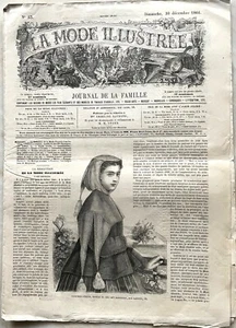La Mode Illustrée n° 53 du 30 Décembre 1866 journal de famille Capuchon Péplum - Picture 1 of 2