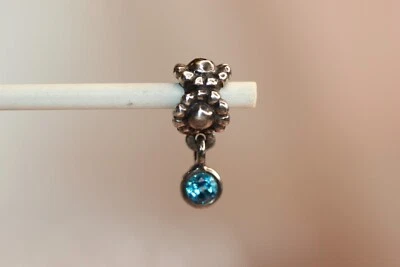 New PANDORA Blue Topaz Flower Daisy dangle 790386tpp barcoded bag & box - Image 1 of 4