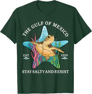 Divertida Camiseta Unisex Golfo de México Ser Salado y Resistir Tortuga Gráfico Mar - Imagen 1 de 11