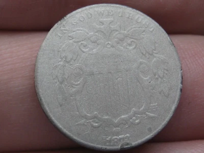 Escudo níquel 1873 5 centavos pieza - abierto 3 Foto 1 de 4