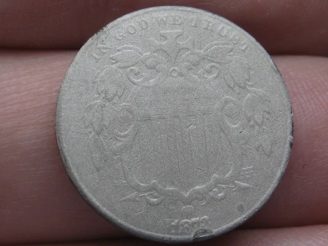 1873 Shield Nickel 5 Cent Piece- Open 3 Cover