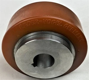 RÄDER-VOGEL Vulkollanrad  Ø125mm, Breite Rad 50mm+10mm Flansch, Achse Ø30mm - Bild 1 von 3