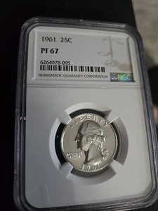 1961 Proof Washington Quarter certified PF 67 by NGC! - Picture 1 of 2