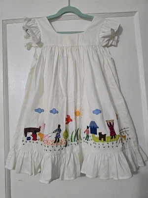 Vintage Handmade Embroidered White Dress Fits Like 2/3 - Image 1 of 4