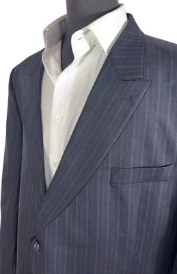 TRAJE GRANDE Y ALTO JACK VICTOR VANIER VERDE MARINO RAYAS PICO SOLAPA TALLA 50 44X29 Foto 1 de 4