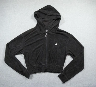 Sudadera Gilly Hicks para mujer XSmall negra con capucha ajuste recortado cremallera completa Yin Yang Foto 1 de 4