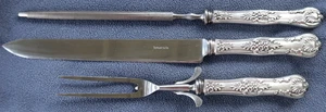 TIFFANY & CO. Silverplate ENGLISH KING Tranchierset - Messer, Gabel und Schärfer - Bild 1 von 4