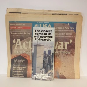 World Trade Center Pre 9/11 Vtg Brochure + Sept 12 2001 USA Today Newspaper LOT - Picture 1 of 23