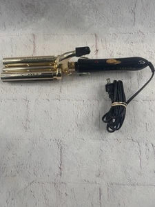 Vidal Sassoon VS184 Gold Series 3 Barrel 5/8” Hair Waver Curling Iron Crimp Wave - Picture 1 of 8