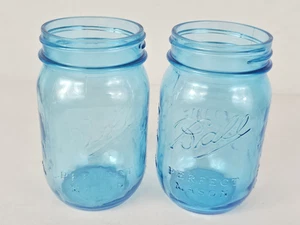 2 Ball Perfect Mason Blue Pint Jars 1913-1915 100 Years of American Heritage - Picture 1 of 14
