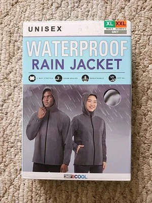 32 Degrees Cool Rain Jacket Unisex Adult Mens(XL) Womens(XXL) Gray Hooded - Image 1 of 4