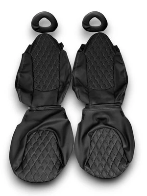 SJS CARSTYLING Sitzbezüge Bezüge für Smart 450 98 - 07 Brabus Diamant keine Schonbezüge schwarz