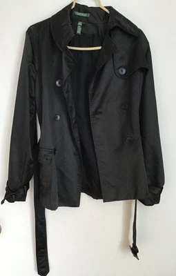 Lauren Ralph Lauren Women’s Black Double Breasted Cropped Trench Coat - Image 1 of 4