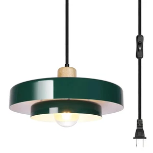 Mid Century Modern Plug in Pendelleuchte grün nordisch Plug in Pendelleuchte #2914NUP1 - Bild 1 von 7
