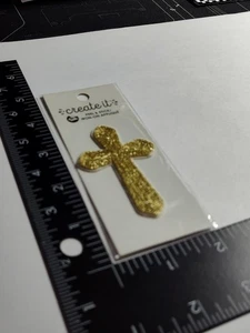 Gold Cross Letters Hearts Alien  Patch Iron On Sew On High Quality Patch  - Picture 1 of 5