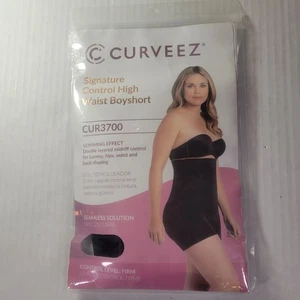 Curveez schwarze High Waist Slimming Boyshorts CUR3700 Seamless Shapewear Gr. XL - Bild 1 von 2